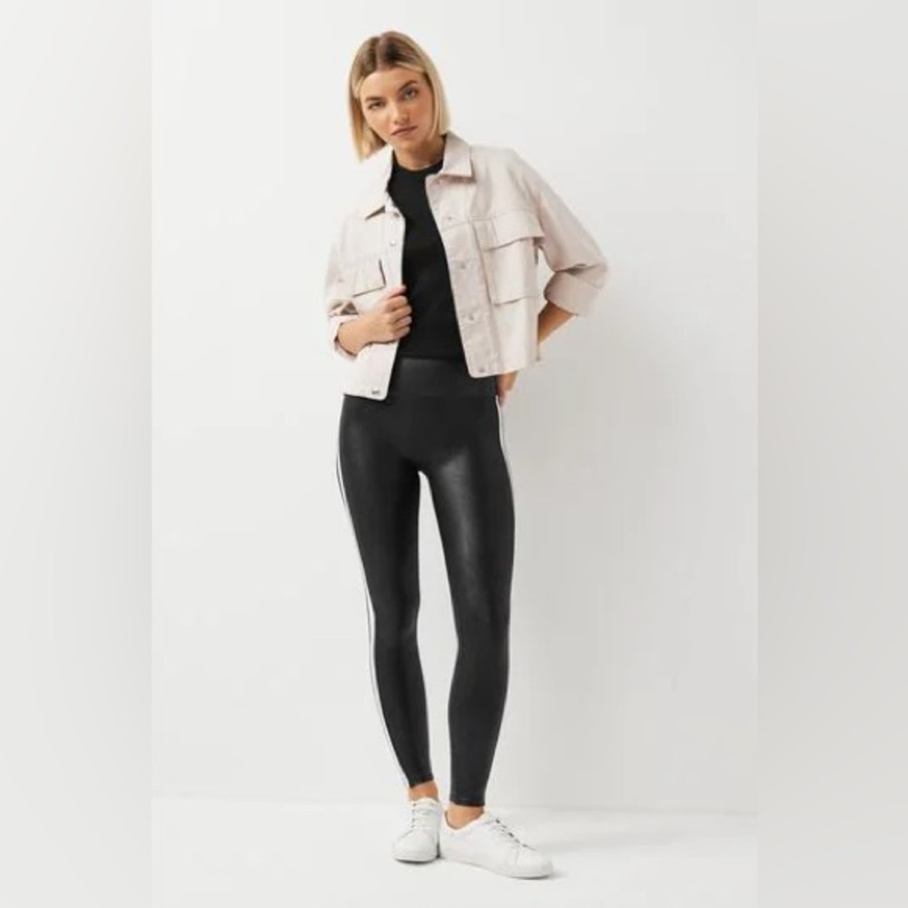 NWT SPANX® Faux Leather Stripe Black Leggings - Picture 5 of 5